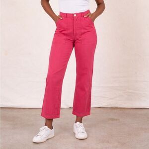 Big Bud Press Work Pants Womens Large Hot Pink Cotton High Rise Straight Leg